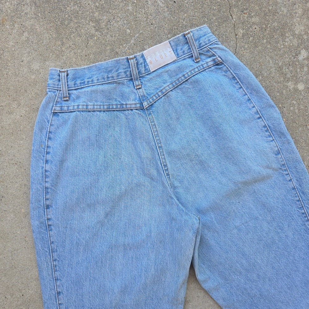 VTG Sunset Blues Jeans Size 26x27 High-Waisted Pleated Front Barrel Leg 80s USA - Picture 6 of 15